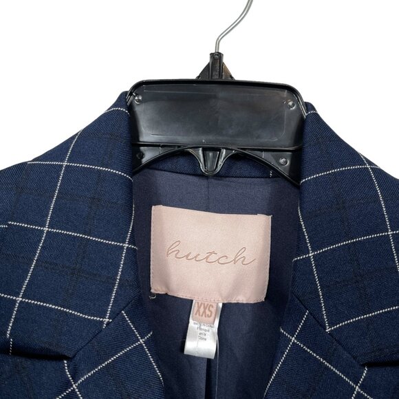 Anthropologie Hutch Longline Vest XXS Blueberry Windowpane Sleeveless Double - Picture 4 of 14